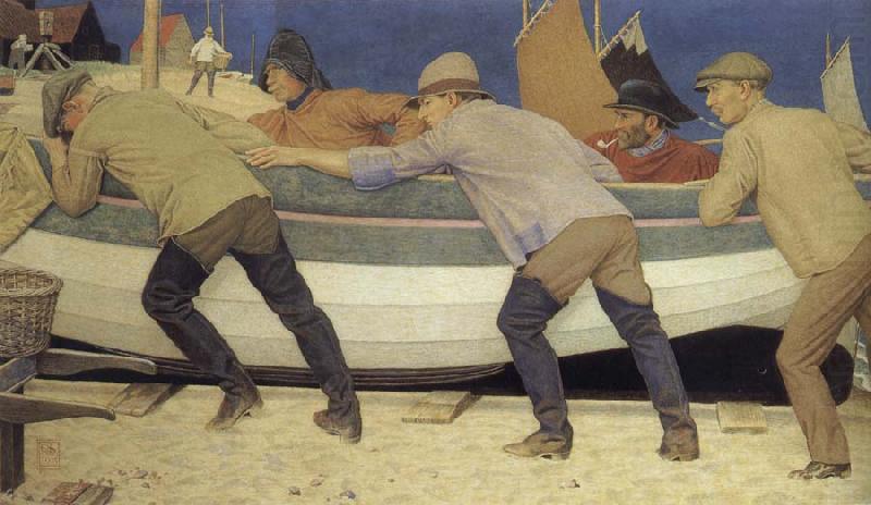 Fishermen and boat, Joseph E.Southall